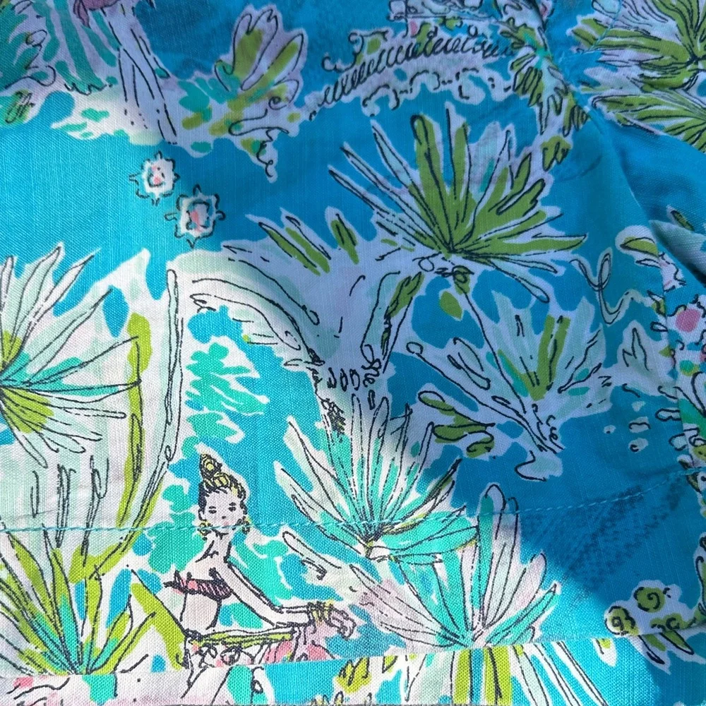 Lilly Pulitzer Turquoise Tropical Print Shorts - Picture 7 of 8